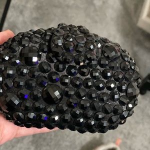 Beautiful small black clutch w/black crystal beads
